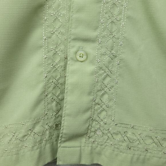 Cubavera Men's Short Sleeve Button-Up Shirt Size Large Green Casual Resort Wear - Picture 7 of 13